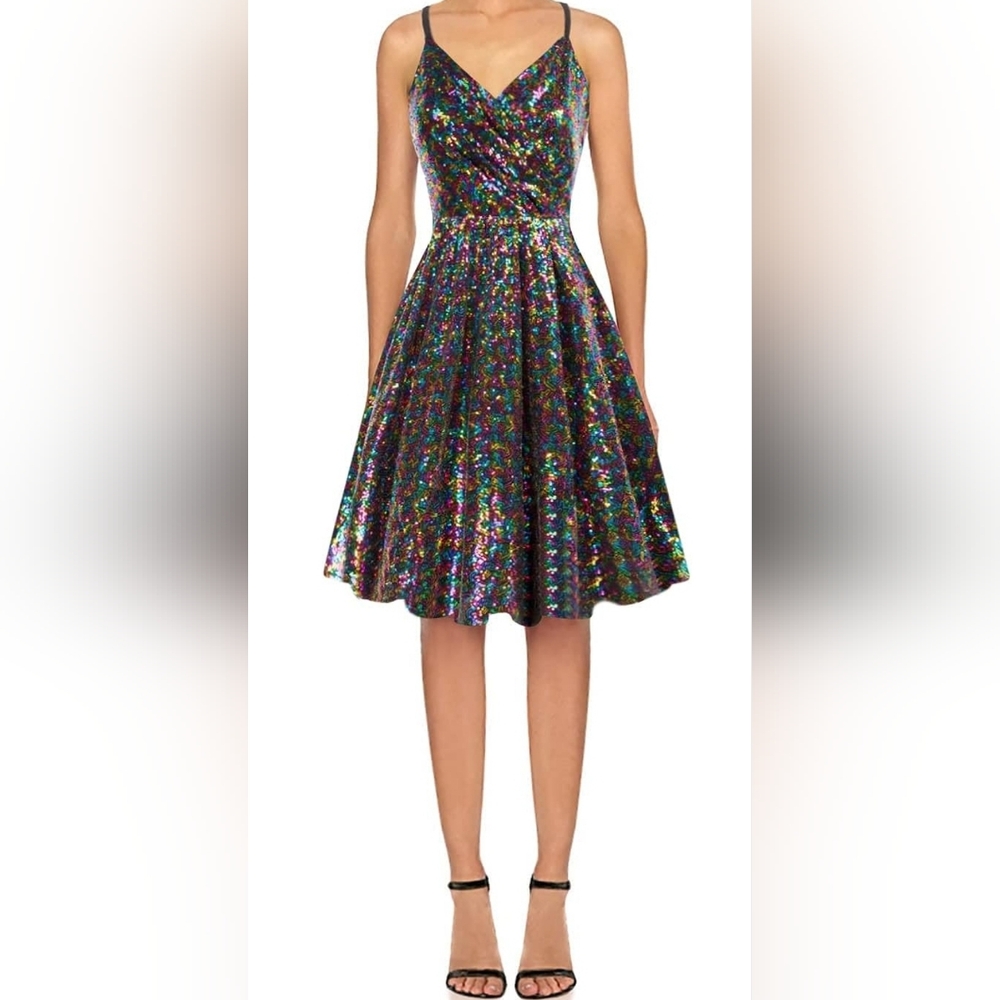 Rainbow sequin dress